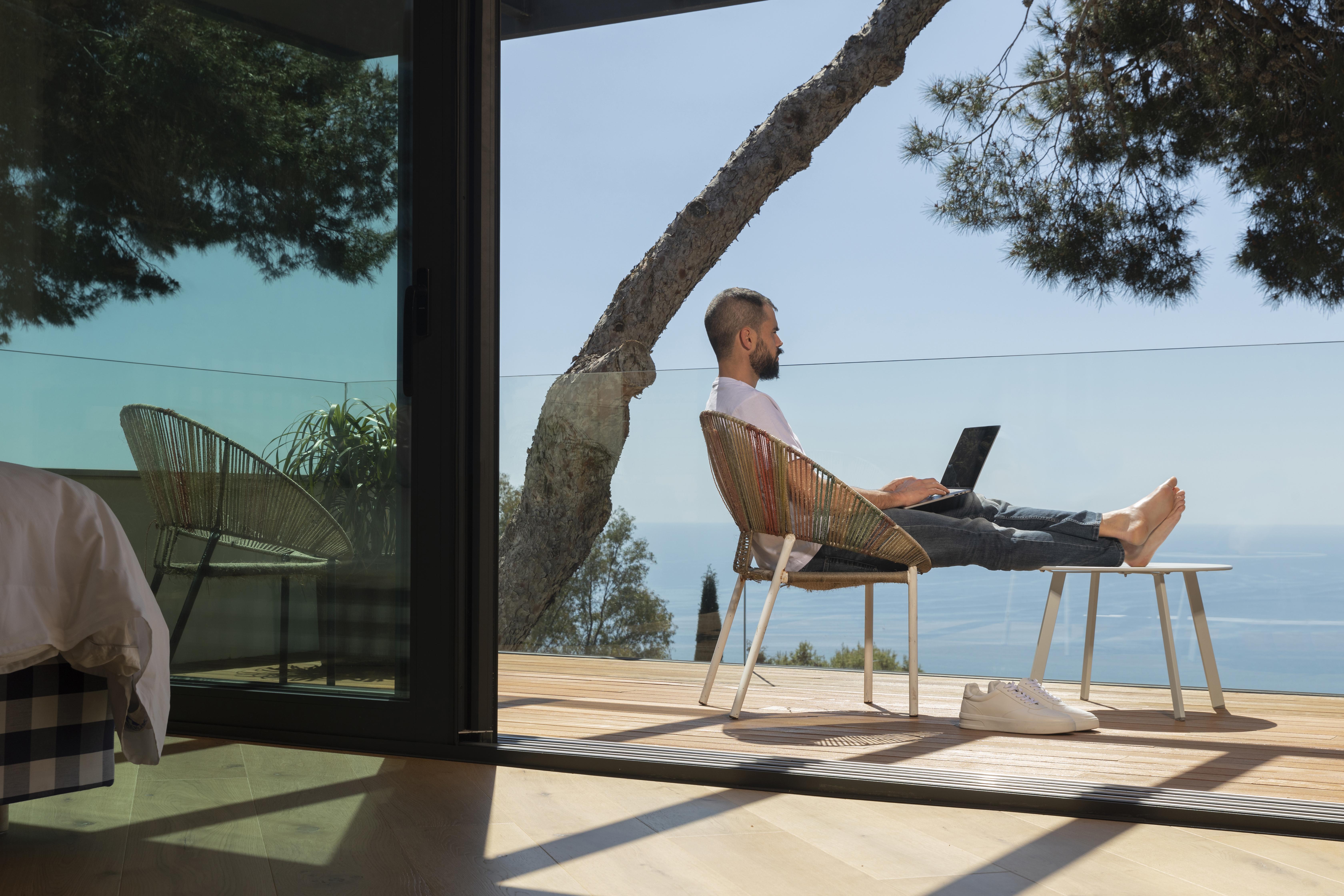 full shot man working outdoors